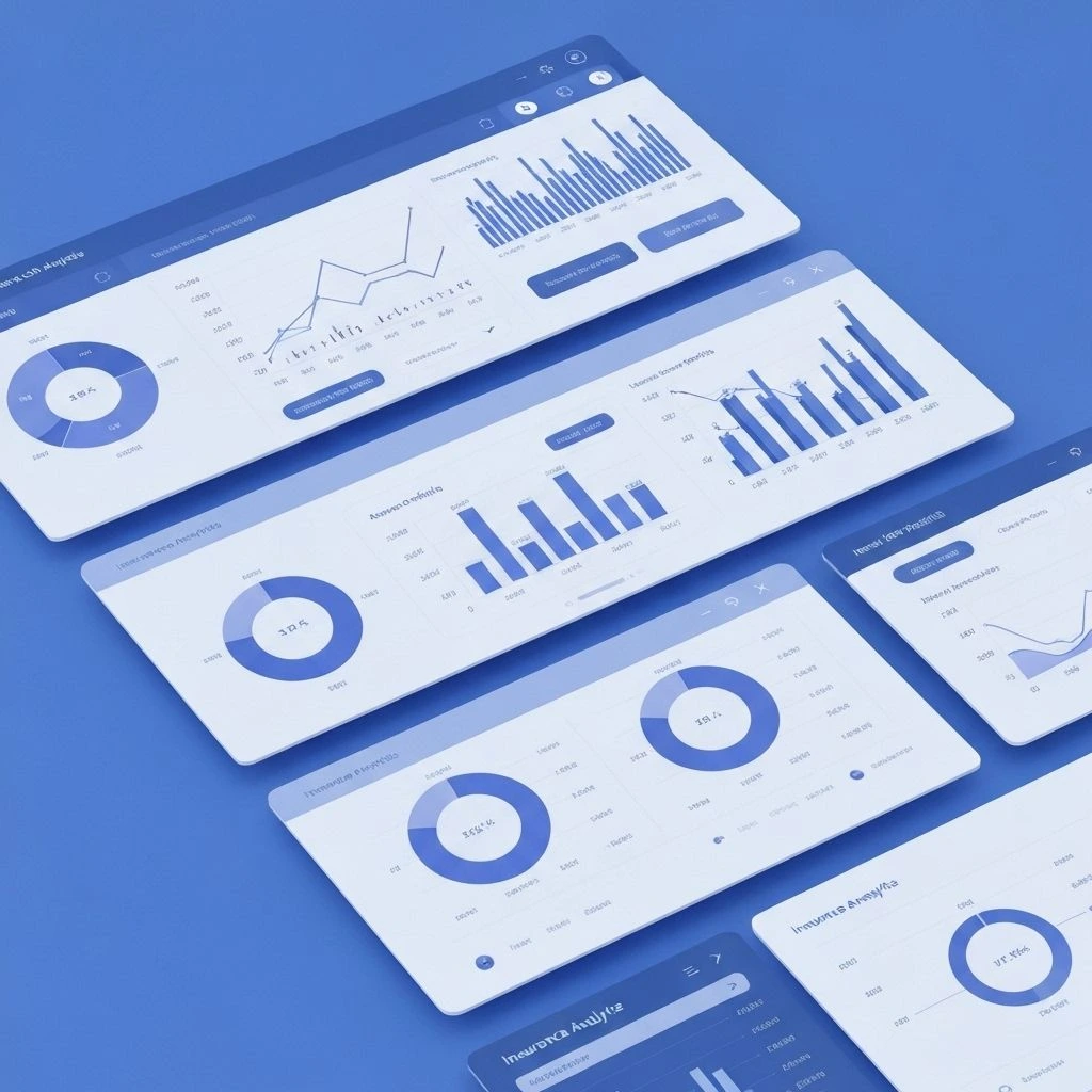 Modern AI dashboard with insurance analytics and innovation insights